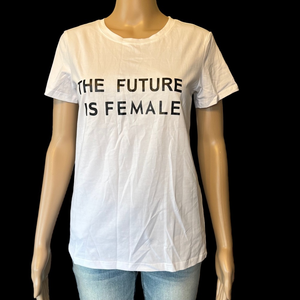 NEW Blackmyth THE FUTURE IS FEMALE Tee Womens Crew Neck Short Sleeve Stretch